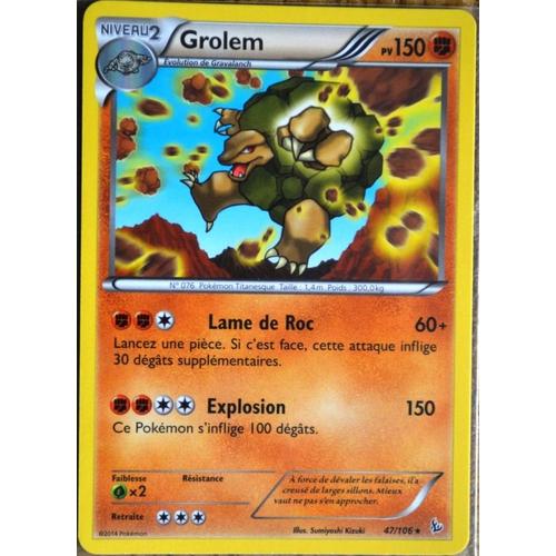 Carte Pokémon 47/106 Grolem 150 Pv - Rare Xy Étincelles Neuf Fr