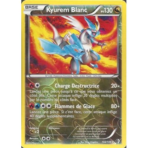 Carte Pokemon Frontières Franchies - Kyurem Blanc 130 Pv - 102/149 Rare Reverse