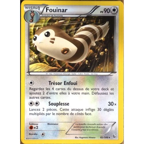 Carte Pokémon 82/106 Fouinar 90 Pv - Rare Xy Étincelles Neuf Fr