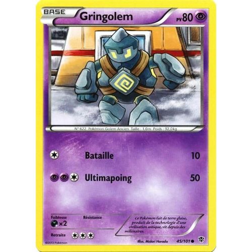 Carte Pokémon 045/101 Gringolem 80 Pv Série Bw Explosion Plasma Neuf