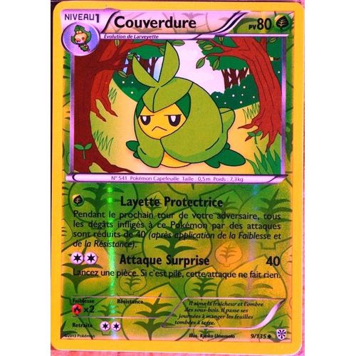 Carte Pokémon 9/135 Couverdure 80 Pv Reverse Série Tempête Plasma Neuf Fr