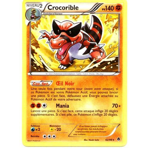 Carte Pokémon 62/98 Crocorible 140 Pv Pouvoirs Emergents Neuf Fr