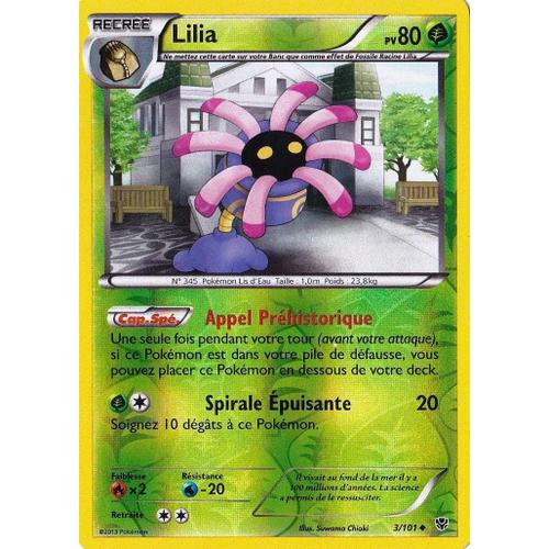 Carte Pokémon 003/101 Lilia - Reverse 80 Pv Série Bw Explosion Plasma Neuf