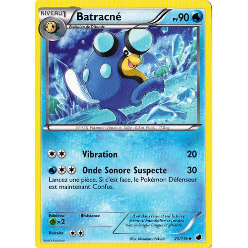Carte Pokémon Batracné 90 Pv 25/116 Glaciation Plasma Neuf Fr