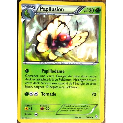 Carte Pokémon 3/106 Papilusion 130 Pv - Rare Xy Étincelles Neuf Fr
