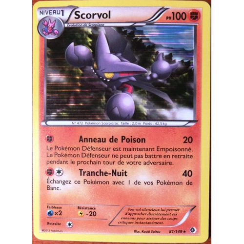 Carte Pokémon 81/149 Scorvol 100 Pv Frontières Franchies Neuf Fr