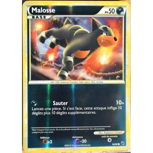 Carte Pokémon 54/90 Malosse 50 Pv - Reverse Hs Indomptable Neuf Fr