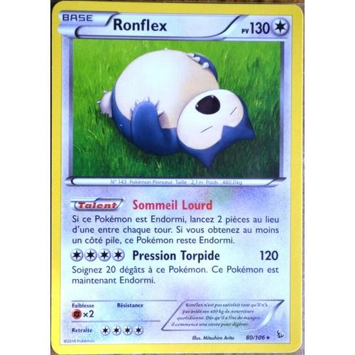 Carte Pokémon 80/106 Ronflex 130 Pv - Rare Xy Étincelles Neuf Fr