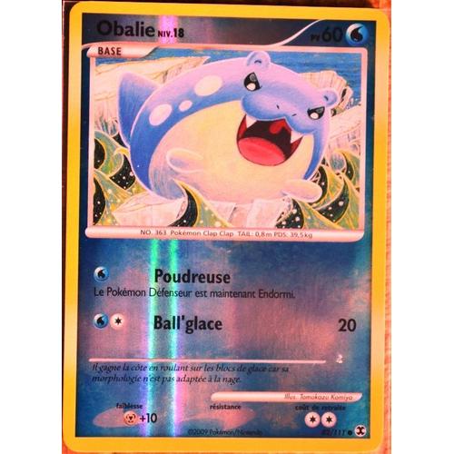 Carte Pokémon 82/111 Obalie 60 Pv - Reverse Platine Rivaux Émergeants Neuf Fr