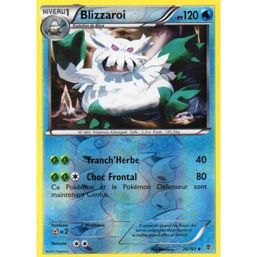 Carte Pokémon 026/101 Blizzaroi - Reverse 120 Pv Série Bw Explosion Plasma Neuf