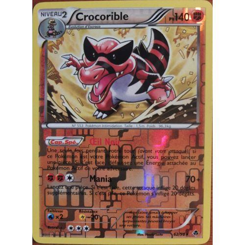 Carte Pokémon 62/98 Crocorible 140 Pv Pouvoirs Emergents Neuf Fr