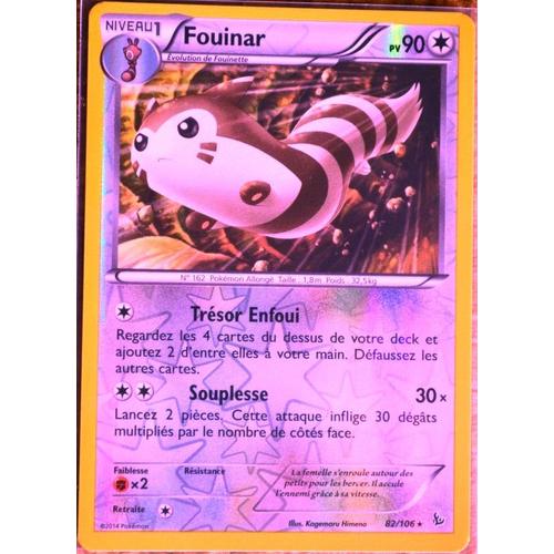 Carte Pokémon 82/106 Fouinar 90 Pv - Reverse Rare Xy Étincelles Neuf Fr