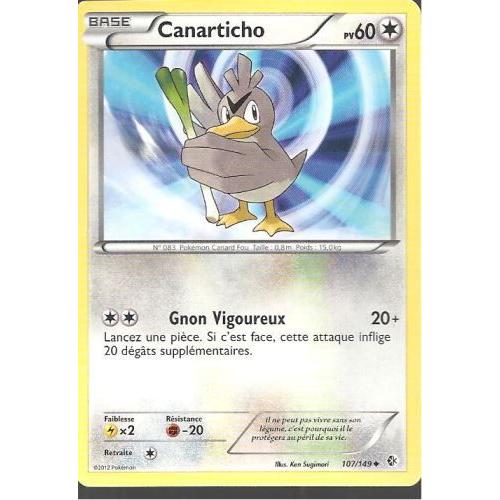 Carte Pokémon 107/149 Canarticho 60 Pv Frontières Franchies Neuf Fr