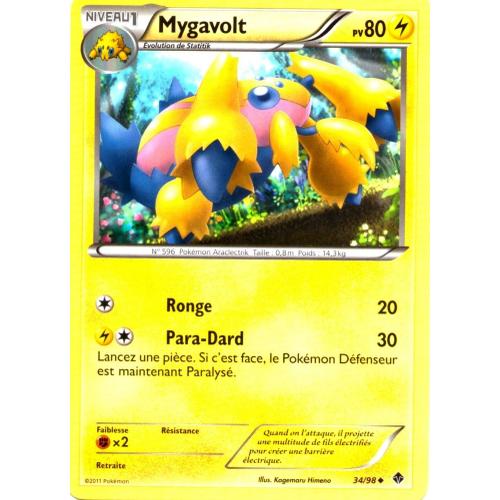 Carte Pokémon 34/98 Mygavolt 80 Pv Pouvoirs Emergents Neuf Fr