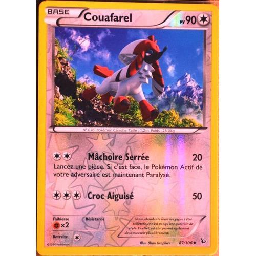 Carte Pokémon 87/106 Couafarel 90 Pv - Reverse Xy Étincelles Neuf Fr
