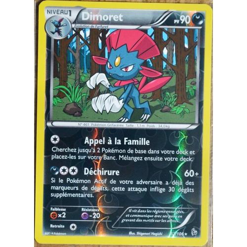 Carte Pokémon 52/106 Dimoret 90 Pv - Reverse Rare Xy Étincelles Neuf Fr