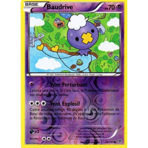 Carte Pokémon 034/101 Baudrive - Reverse 70 Pv Série Bw Explosion Plasma Neuf
