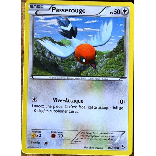 Carte Pokémon 86/106 Passerouge 50 Pv Xy Étincelles Neuf Fr
