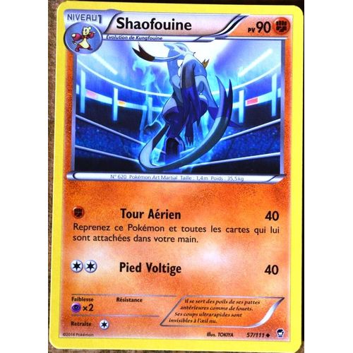 Carte Pokémon 57/111 Shaofouine 90 Pv Xy03 Poings Furieux Neuf Fr