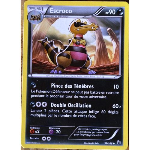 Carte Pokémon 57/106 Escroco 90 Pv Xy Étincelles Neuf Fr