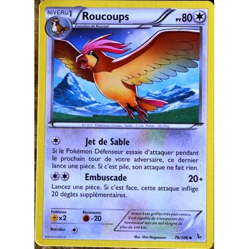 Carte Pokémon 76/106 Roucoups 80 Pv Série Xy Étincelles Neuf Fr