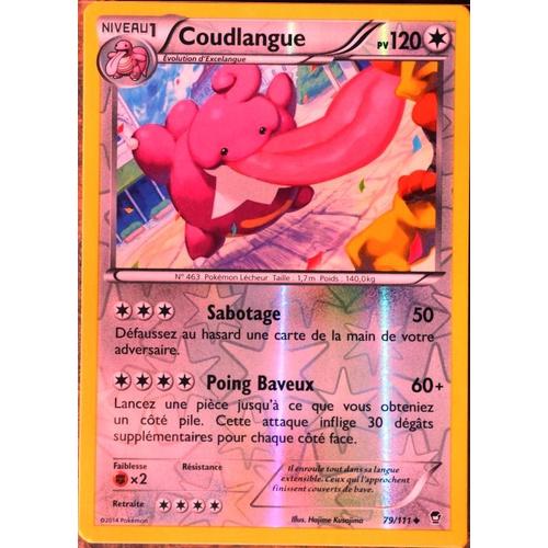 Carte Pokémon 79/111 Coudlangue 120 Pv - Reverse Xy03 Poings Furieux Neuf Fr