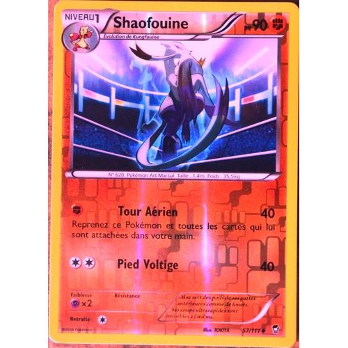 Carte Pokémon 57/111 Shaofouine 90 Pv - Reverse Xy03 Poings Furieux Neuf Fr