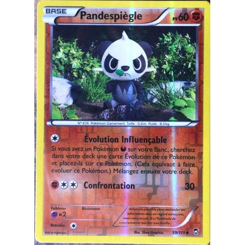Carte Pokémon 59/111 Pandespiègle 60 Pv - Reverse Xy03 Poings Furieux Neuf Fr