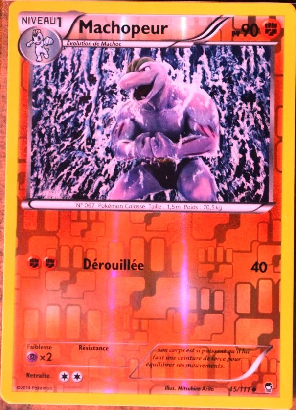 Carte Pokémon 45/111 Machopeur 90 Pv - Reverse Xy03 Poings Furieux Neuf Fr