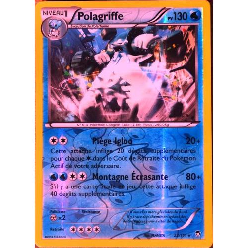 Carte Pokémon 22/111 Polagriffe 130 Pv Rare Reverse Xy03 Poings Furieux Neuf Fr