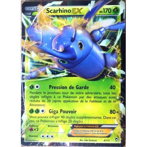 Carte Pokémon 4/111 Scarhino-Ex 170 Pv Ultra Rare Xy03 Poings Furieux Neuf Fr