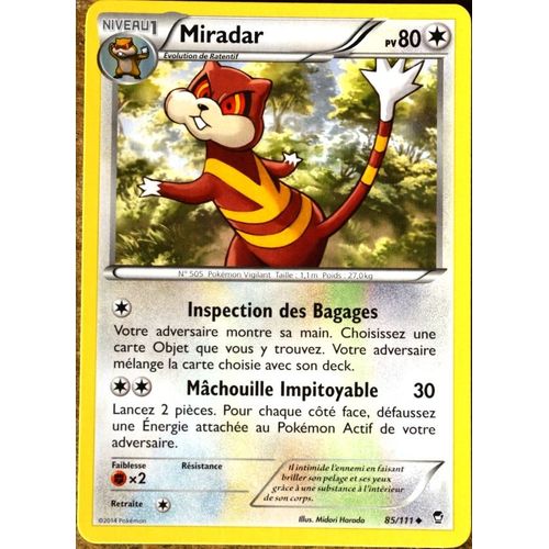 Carte Pokémon 85/111 Miradar 80 Pv Xy03 Poings Furieux Neuf Fr