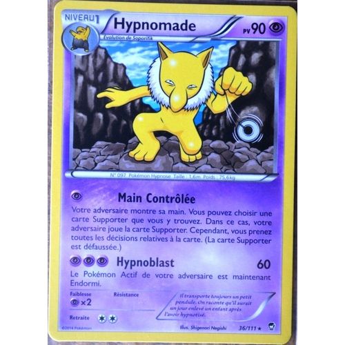 Carte Pokémon 36/111 Hypnomade 90 Pv Rare Xy03 Poings Furieux Neuf Fr