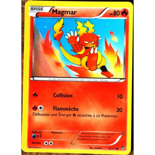 Carte Pokémon 10/111 Magmar 80 Pv Xy03 Poings Furieux Neuf Fr