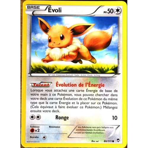 Carte Pokémon 80/111 Évoli 50 Pv Xy03 Xy Poings Furieux Neuf Fr