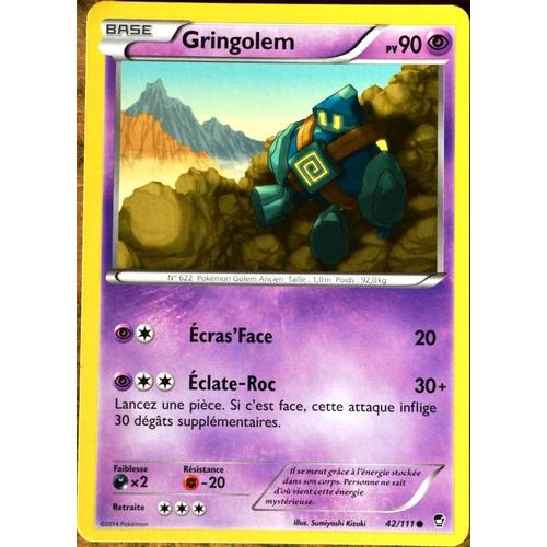 Carte Pokémon 42/111 Gringolem 90 Pv Xy03 Poings Furieux Neuf Fr