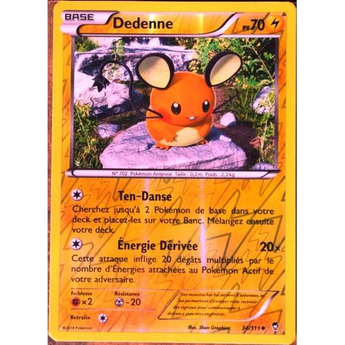 Carte Pokémon 34/111 Dedenne 70 Pv - Reverse Xy03 Poings Furieux Neuf Fr