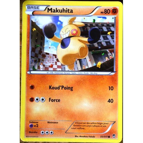 Carte Pokémon 51/111 Makuhita 80 Pv Xy03 Poings Furieux Neuf Fr