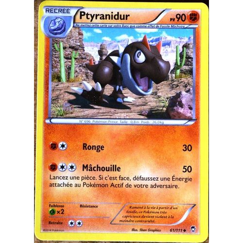 Carte Pokémon 61/111 Ptyranidur 90 Pv Xy03 Poings Furieux Neuf Fr