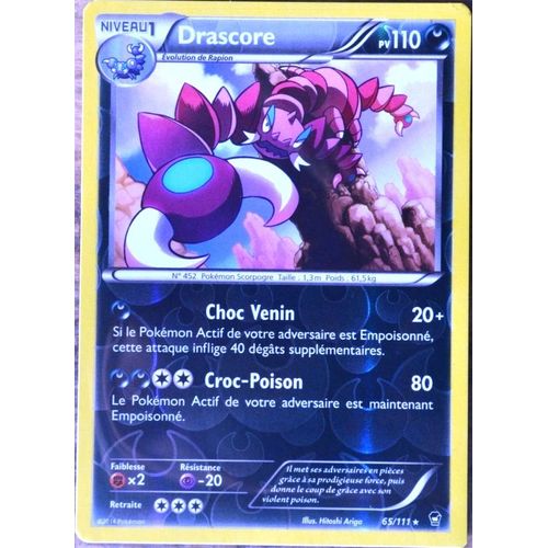 Carte Pokémon 65/111 Drascore 110 Pv Rare Reverse Xy03 Poings Furieux Neuf Fr