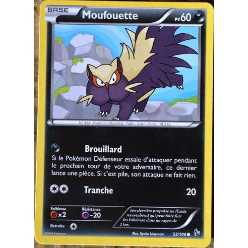 Carte Pokémon 53/106 Moufouette 60 Pv Xy Étincelles Neuf Fr