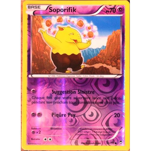 Carte Pokémon 35/111 Soporifik 70 Pv - Reverse Xy03 Poings Furieux Neuf Fr