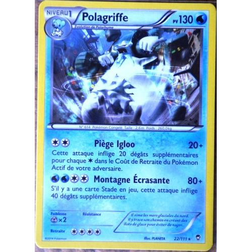 Carte Pokémon 22/111 Polagriffe 130 Pv Rare Xy03 Poings Furieux Neuf Fr