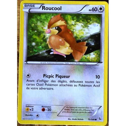 Carte Pokémon 75/106 Roucool 60 Pv Xy Étincelles Neuf Fr