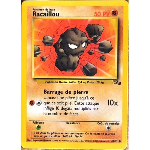 Carte Pokémon 47/62 Racaillou 50 Pv Série Fossile Neuf Fr