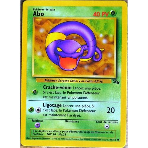 Carte Pokémon 46/62 Abo 40 Pv Fossile Neuf Fr
