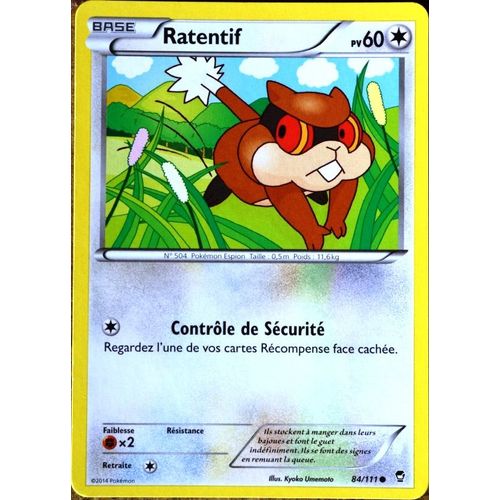 Carte Pokémon 84/111 Ratentif 60 Pv Xy03 Poings Furieux Neuf Fr