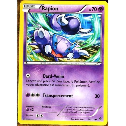 Carte Pokémon 38/111 Rapion 70 Pv Xy03 Poings Furieux Neuf Fr