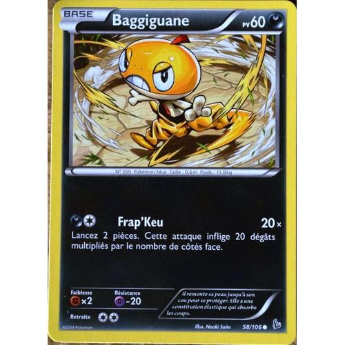 Carte Pokémon 58/106 Baggiguane 60 Pv Xy Étincelles Neuf Fr