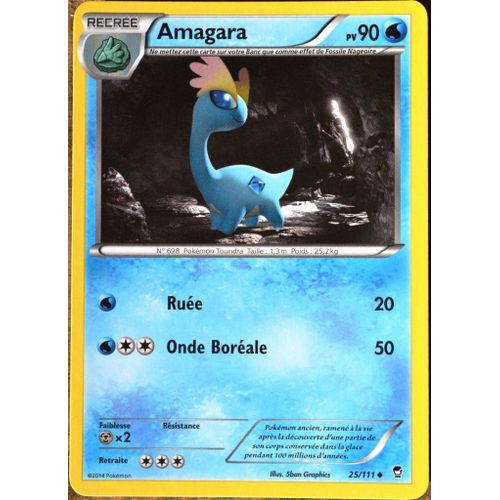 Carte Pokémon 25/111 Amagara 90 Pv Xy03 Xy Poings Furieux Neuf Fr